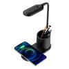 3-in-1 Pen Holder Desk Lamp with 15W Wireless Fast Charging, QC2.0 Protocol, TYPE-C Power, 360° Flexible Pole & 3-Color Stepless Dimming