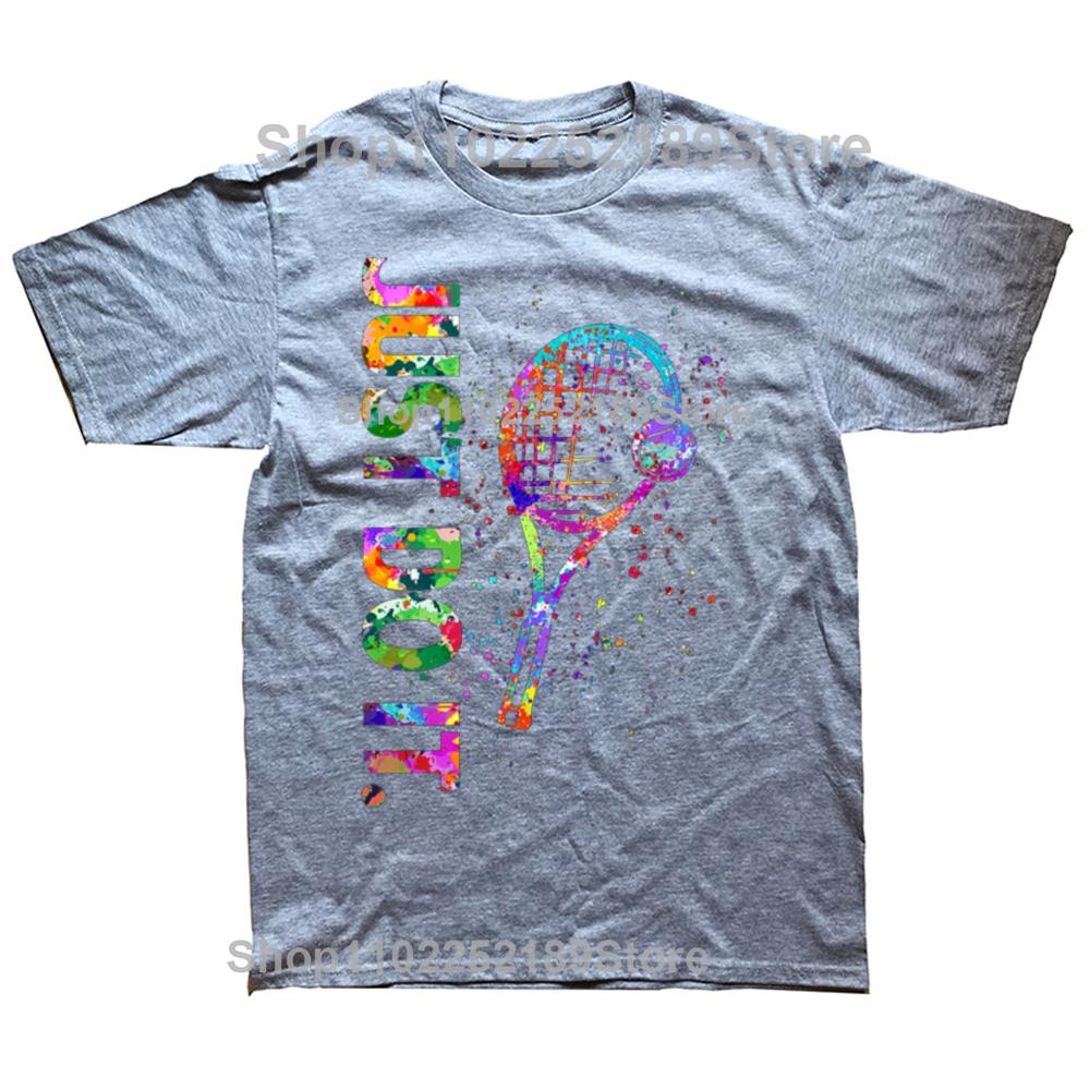 Funny Tennis Player Watercolor Graphic T-shirts Men Women's Fashion Casual Tshirt 100% Cotton Loose Oversized T Shirt