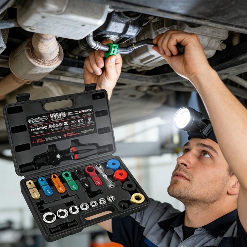 Automotive Oil Line Disconnect Tool Set for Easy Removal of Oil Oil and Radiator Hoses Color Coded Sizes for Standard