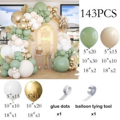 White Sand Sage Green Balloons Garland Metal Gold Balloon Arch Kit Wedding Graduation Kid Birthday Party Bride Shower Decoration