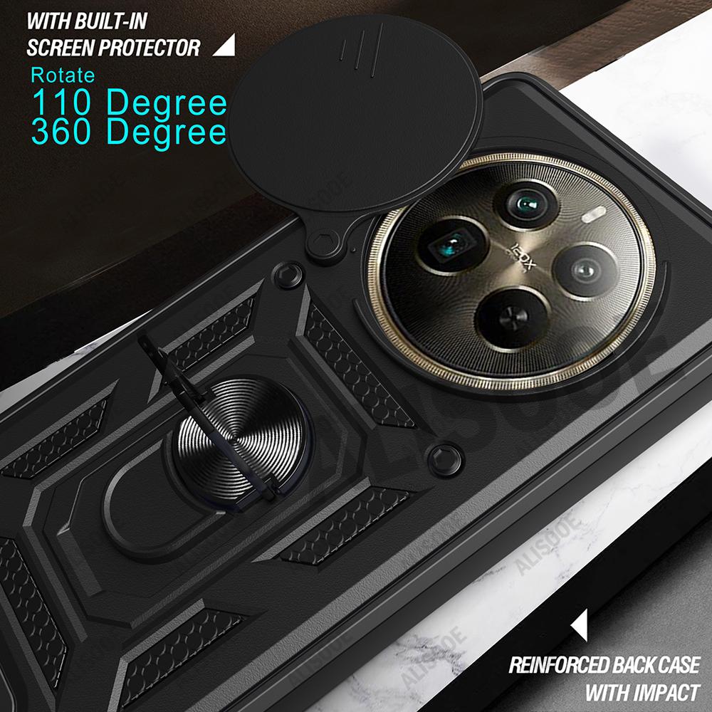 Funda for Realme 12 Pro Plus 5G Case Armor Slide Camera Ring Stand Protection Cover for Realme 12 Pro Case Capa