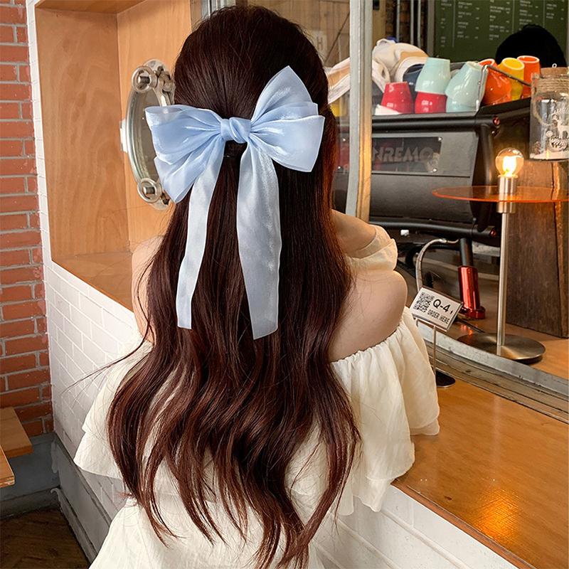 Sweet Mesh Bowknot Hair Clip Hair Bow Ribbon Christmas Spring Clip Hairpins Latest Year Hair Bows For Girls Kids Hair Accessories