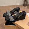 Thick-soled heightening outer slippers women's summer new muffin sandals fairy style high-heeled women's sandals