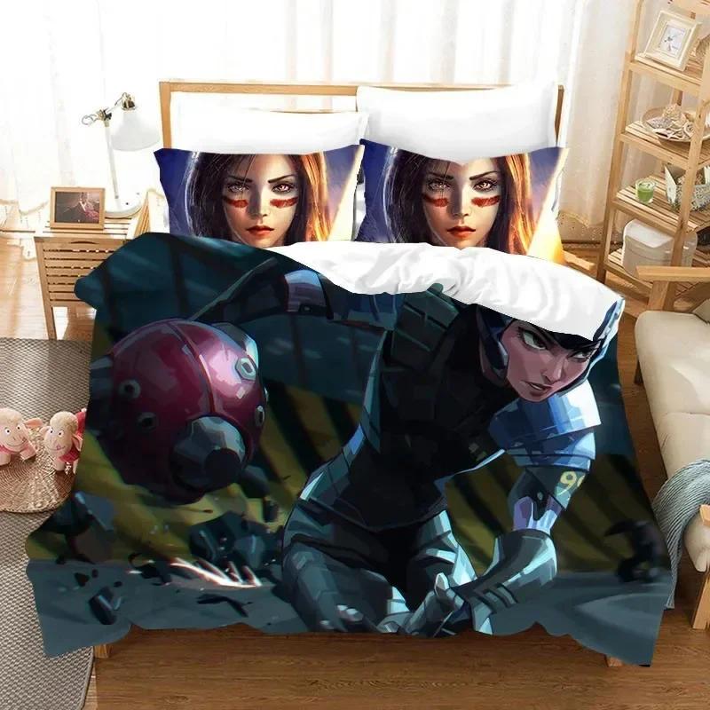 

3D Movie ALITA Battle Angel Bedding Set Boys Girls Twin Queen Size Duvet Cover Pillowcase Bed Kids Adult Home Textileextile 70x133cm 2pcs