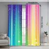 Set Of 2 Elegant Starlit Rainbow Door Curtains Fresh Print Home Bedroom Living Room Decor Soft Design Curtain With Light Filtering Polyester Perfect