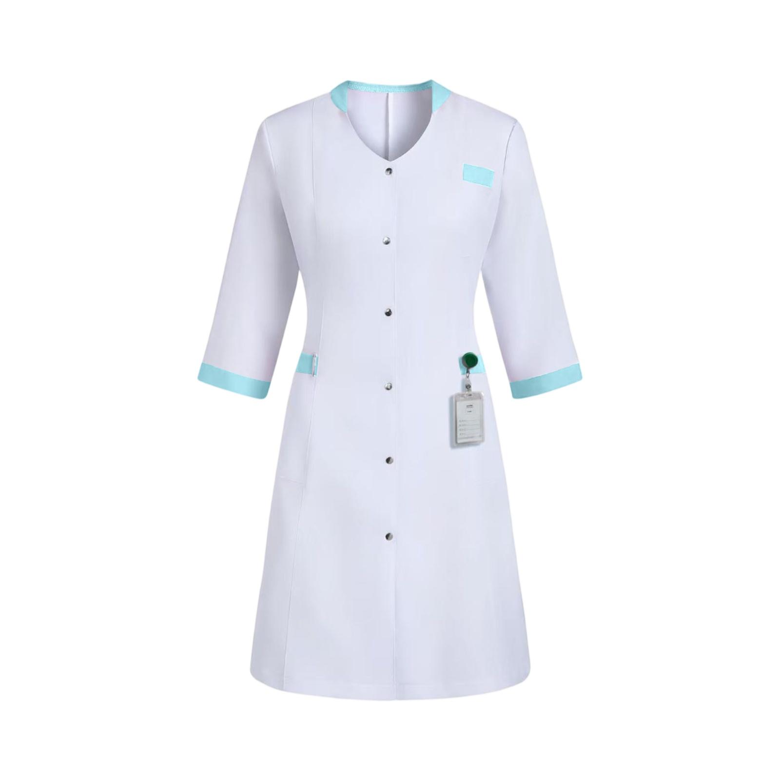 Women s Fashionableuniform, Long And Short Sleeves, Slim Fit Work Clothes L синий