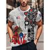 Men Puerto Rico Flag Symbol Fortress Landscape Print T-shirt Summer Short Sleeve O-Neck Patriotic Puerto Rican Sports Tee