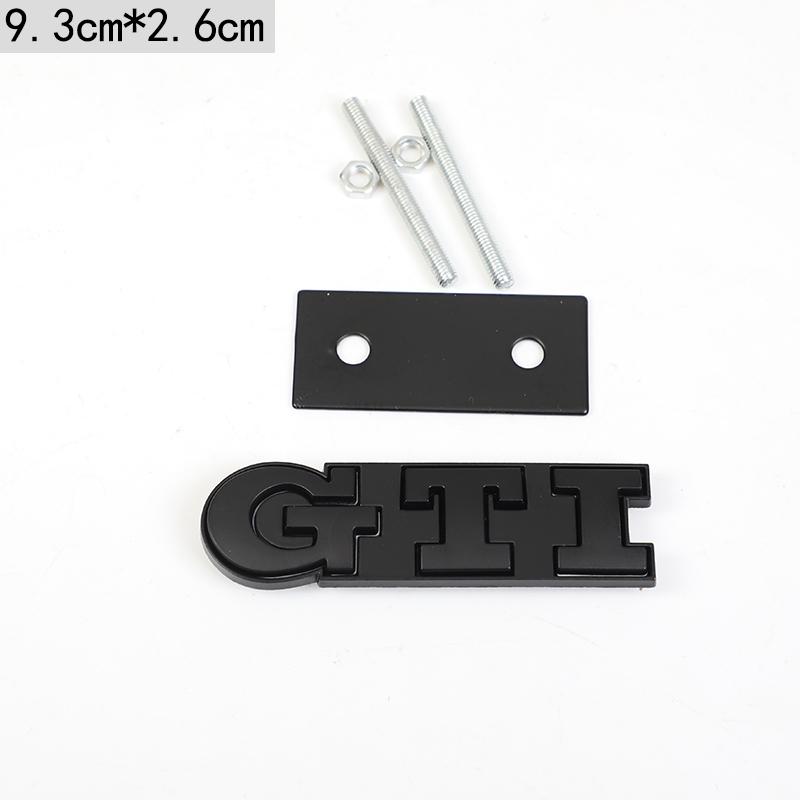 GTI Car Front Grille Badge Metal GTI Logo Sticker For VW Polo Golf 5 6 Passat B3 Scirocco Tiguan Jetta Touareg Beetle Touran CC