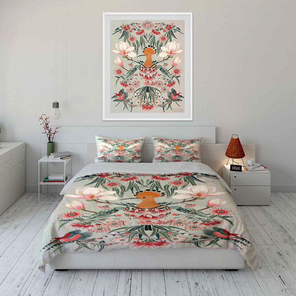 Birds, Flowers, and Leaves. Bedding Sets Duvet Cover Sets Duvet Covers Pillowcases(1 * Duvet Cover 2 * Pillowcases, Without Duvet Insert)
