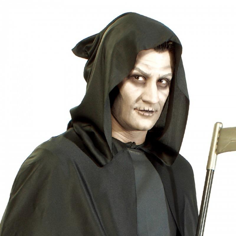 Halloween Party Plus Hooded Reaper Cloak Adult "Black 75D Big Cloak with a Costume Road