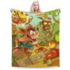C-Crash B-Bandicoot Decke Warm Weich Grafisch Plüsch Bettwäsche Überwurf Für Mädchen Jungen Heimdekoration Flanell Tagesdecke Bettbezug