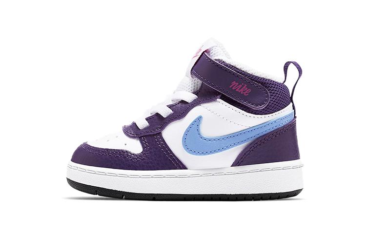 

Кеды Nike Mid 2, нескользящие, износостойкие, средней высоты, для скейтбординга, фиолетово-бело-синие, для младенцев и малышей, CD7784-106 25