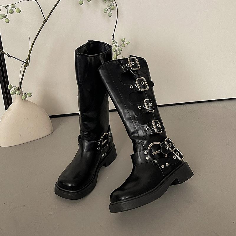 Retro Martin Boots Women's Fashion Versatile Design Sense 2025 Autumn and Winter New Brown High Boots Cowboy Boots Women's Boots