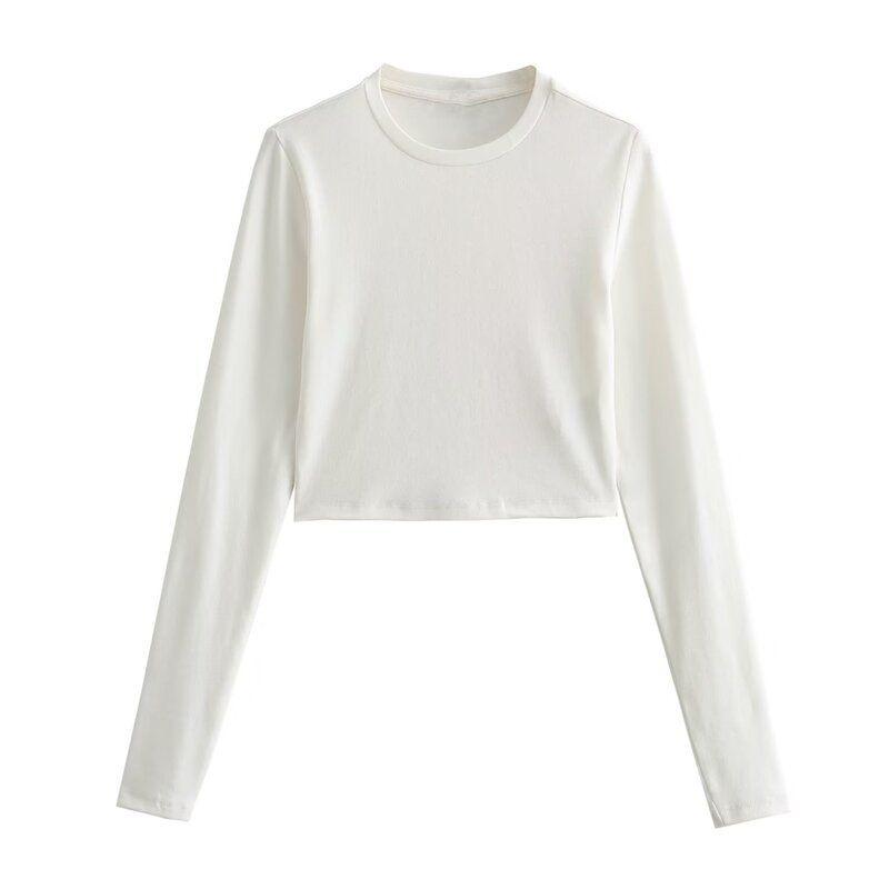 Fashion Style Fall and Winter New Arrival Women's Clothing Slim Looking Easiest for Match Cotton and Modal Blended Short T-shirt 3641816 251