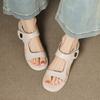 Summer platform sandals women's new high-heeled women's casual sandals round head buckle rubber non-slip one-word sandals