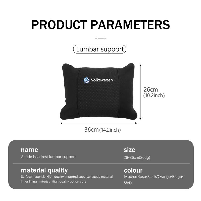 Car Memory Foam Headrest Neck Pillow Protection Lumbar Support For Volkswagen VW Scirocco Jetta Beetle Golf 4 5 6 Passat Polo B5 JJ2