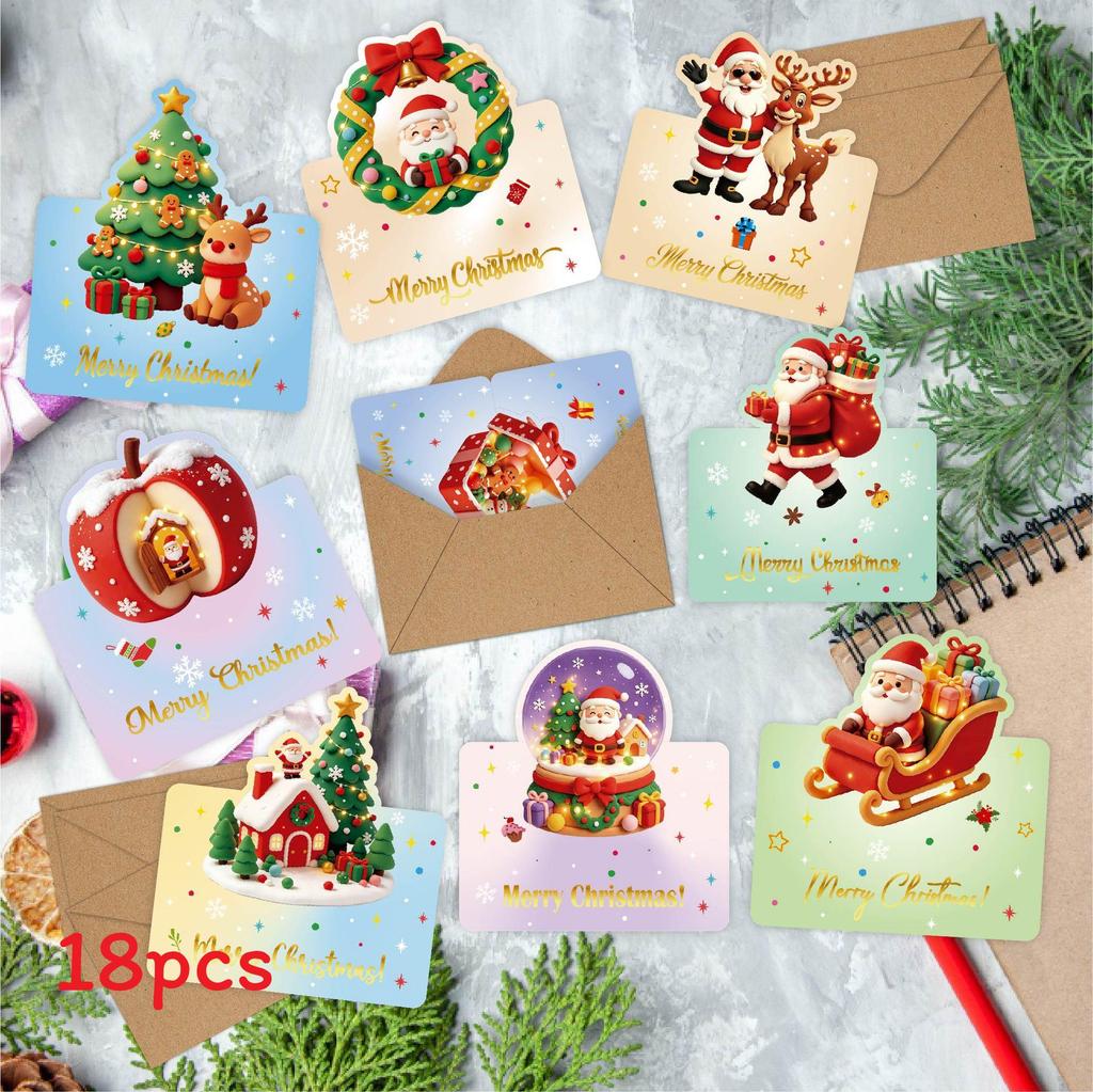 Christmas Holiday 3d Greeting Card Set With Foil Stamping For Festive Gift Exchange