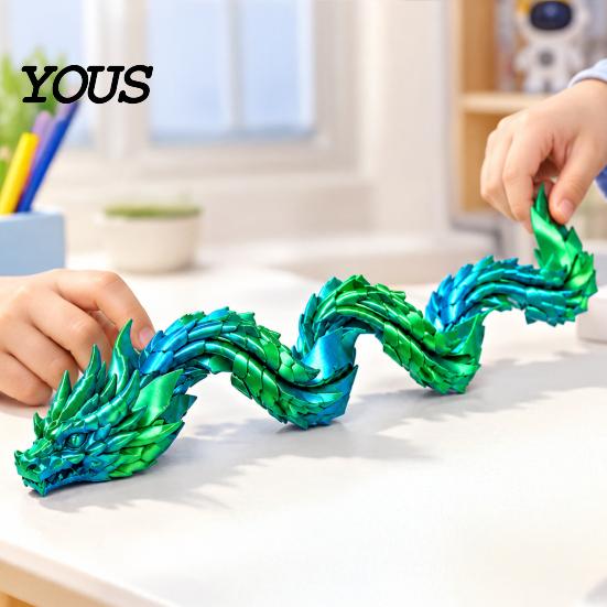 Desktop Decorative Ornament 3D Printed Articulated Dragon Fidget Toy, Twist Eggs, Slippery Stress Relief Toy Egg Flexible Desk for Home Office