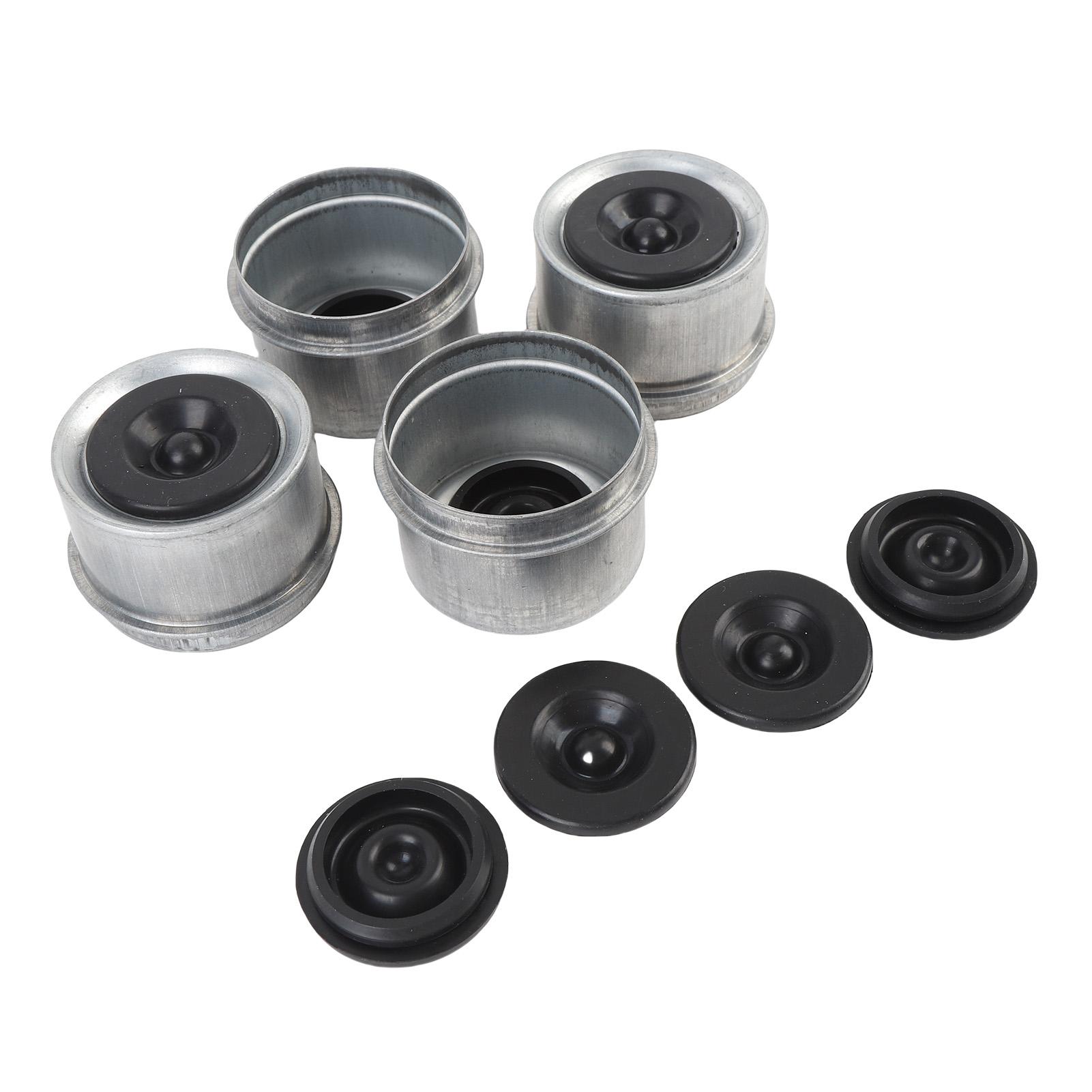 

Пыльник ступицы прицепа 1,98 дюйма с 4 резиновыми заглушками Металлические крышки для смазки подшипников ступицы прицепа Замена для Dexter 2000