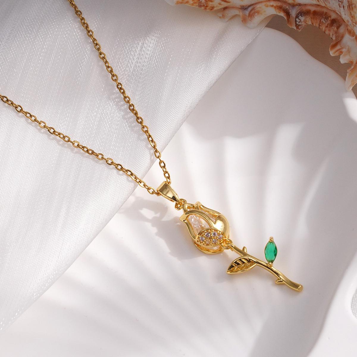

Tulip Pendant Necklace For Women Girls Romantic Flower Planet Tulip Choker Jewelry Tulip Pendant Necklace Elegant Jewelry Gifts белый