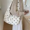 Versatile Retro Women Tote Bag PU Polka Dots Pattern Crossbody Bag Large Capacity Hasp Closure Shoulder Bag