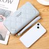 Fashion PU Leather Long Wallet Large Capacity Embroidery Card Holder Zipper Money Bag Women