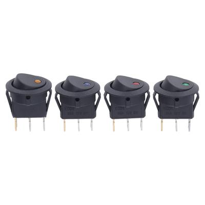 4PCS 12V Round Power Switches 3 Pin 2 Position LED Switch Boat Toggle Rocker Switch 20mm