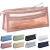 Netz-Federmäppchen Kompaktes Make-up-Reiseetui Großes Fassungsvermögen Tragbare Schreibwarentasche Transparentes Nylon-Organizer für Schule Prüfungen