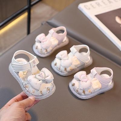 Children's Summer Bow Headband Sandals - Soft Sole Princess Baby Shoes