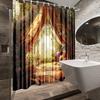1pc Enchanting Floral Shower Curtain for Bathroom Decor - Elegant Polyester Fabric with Vibrant Forest Floral Design,