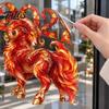 Festive Glass Decorations for Business 2027 Chinese Zodiac Sheep Static Sticker, Non Adhesive Window Holiday Store Decor Clings, New Year Decal