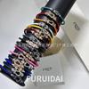 Fei Jia Horseshoe & Eight-Character Buckle Diamond Nylon Bracelet for Couples