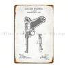 Vintage Luger Pistol Patent Blueprint Metal Poster Wall Art Bar Man Cave Decor