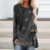 2024 Ethnic Style Women's Plus Size Loose Long Sleeve Print T-shirt Hoodie