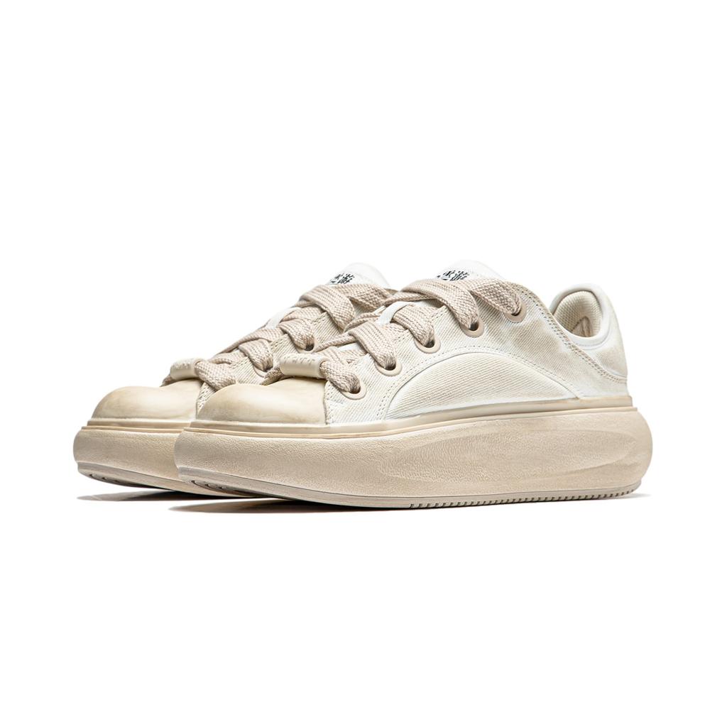 Li Ning Yun You C4D Dämpfung, Abriebfeste Niedrige Freizeitschuhe Herren Elfenbein AZGU037-4