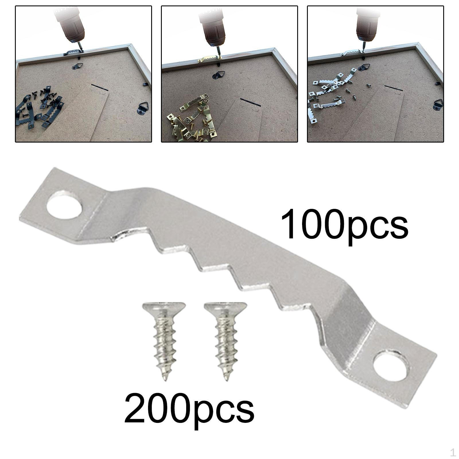 

100 шт. Вішалки для фотографій Гачки для рамок для фотографій Креативне кріплення на стіну своїми руками з гвинтами для вітальні срібний