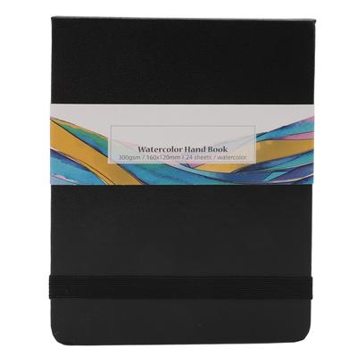 Watercolor Journal 24 Sheets 300gsm Thick Paper PU Leather Cover Portable Pocket Sketchbook for