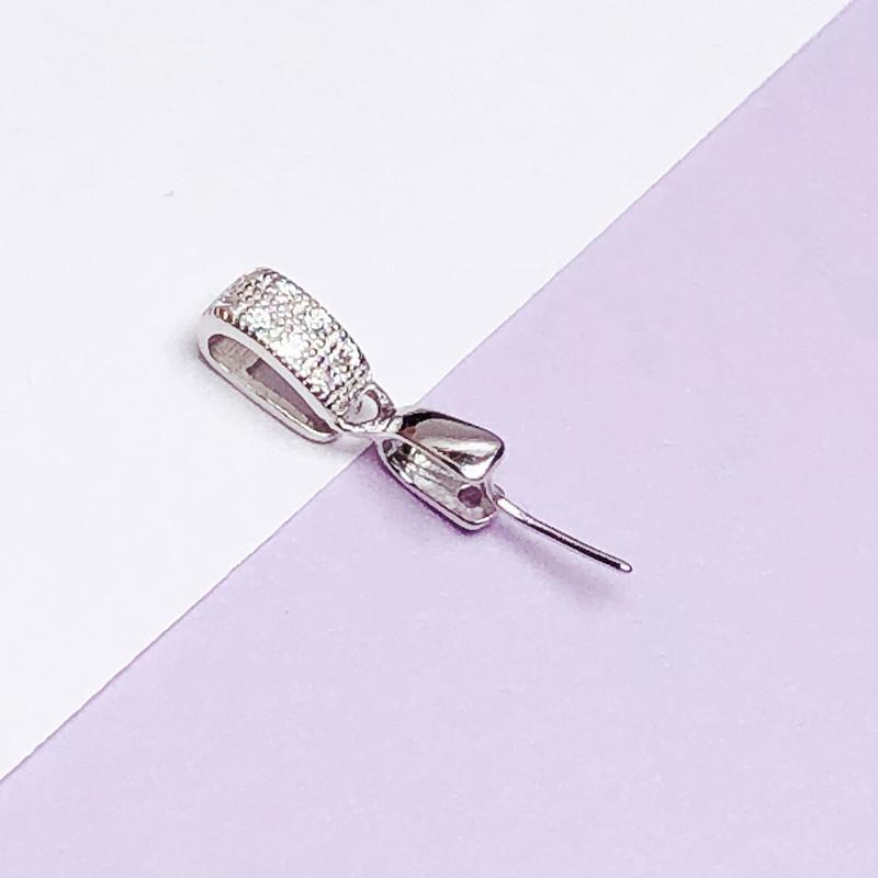 S925 Sterling Silver Jade Guanyin Pendant with Oblique Hole Necklace Buckle