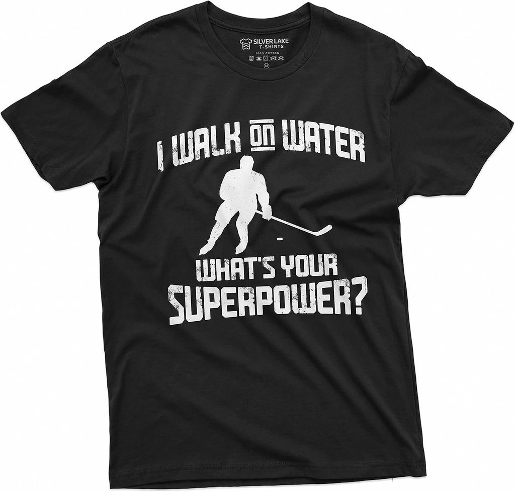 Men's Ice Hockey T-Shirt Sports Funny Tee I can Walk on Water Unisex Men Women Tshirt
