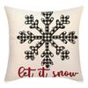 Weihnachtsmann Leinenkissen Wohnzimmer Cartoon Elch Geschenk Dekoration Sofa Rücken Print Kissenbezug
