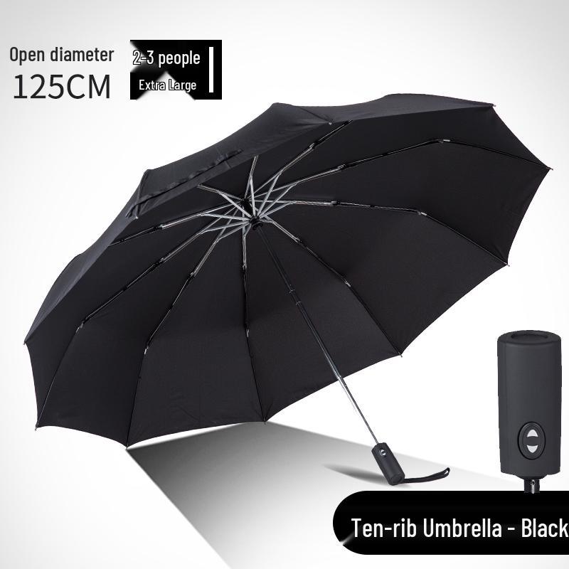 Large Dual-Use 12-Rib Auto Folding Umbrella, Windproof & Sun/Rain Proof, for Two People, Men & Women, Durable & Simple Design