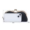 New Genuine Leather Glasses Case, Niche Sunglasses Storage Bag with Kiss Buckle, Case for Sun Glasses & Women's Eyebrow Pencils