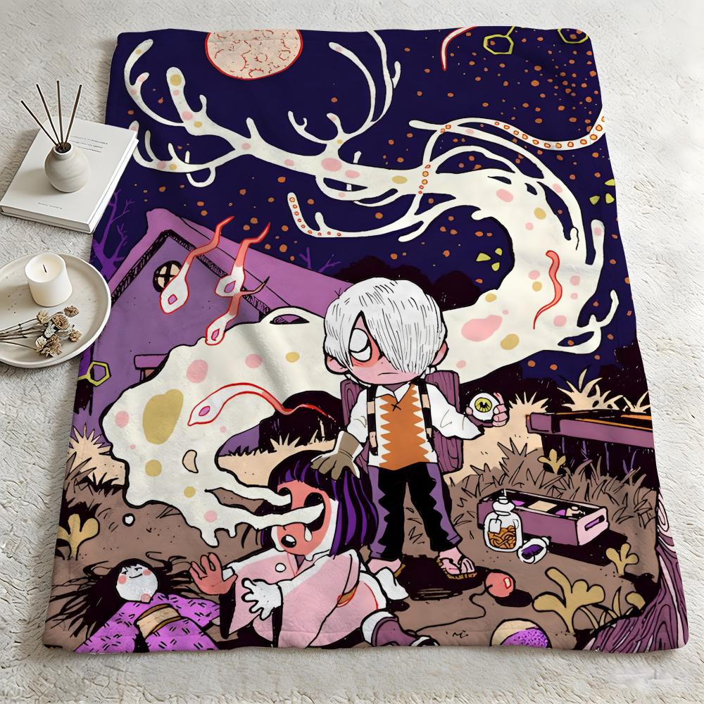 Anime M-Mushishi-i Throw Warm Soft Flannel Blanket, Multi-use for Sofa Bed Camping Travel Nap