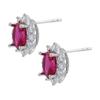 ZHUKOU oval stud earrings for women Multicolor Cubic Zirconia Piercing earrings fashion romantic stud earrings VE734