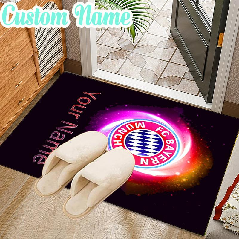 Custom Name Bayern Munchen Logo Design Rug Office Rug Chair Mat Non Slip Carpet Rugs for Bedrooms Dining Room Living Room Home Decor gifts