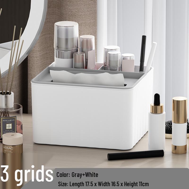 Luxury Multi-use Tissue Box with Pen Holder, Remote Caddy, and Cosmetic Organizer for Office or Coffee Table