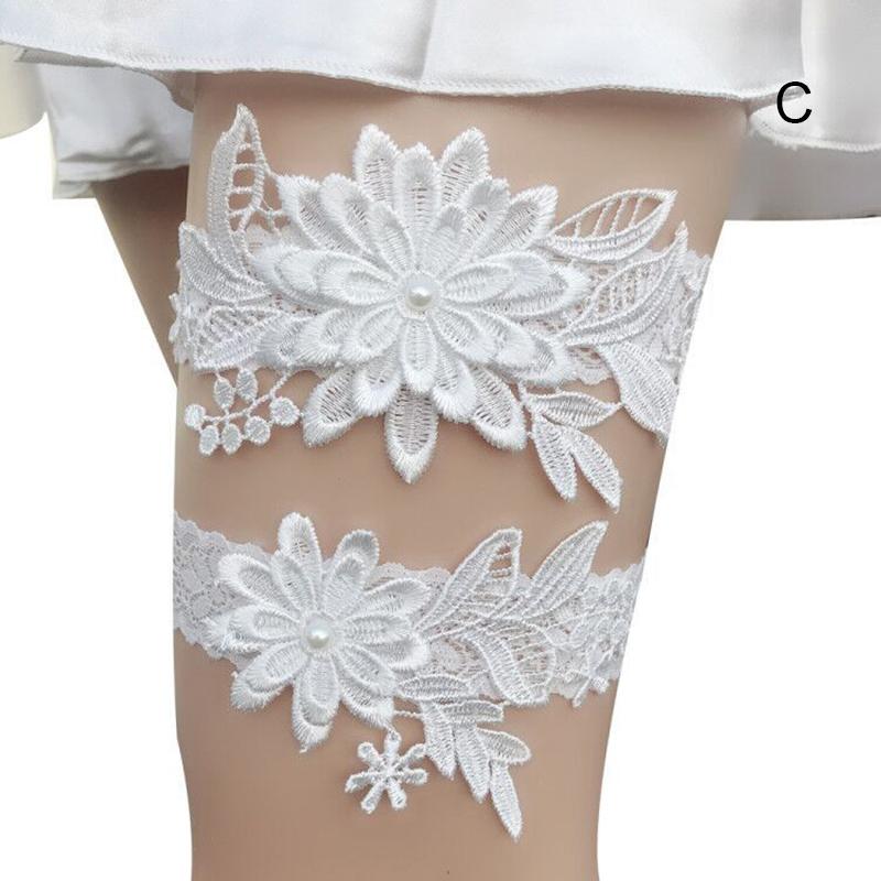 Sexy Lace 2pcs/Set Wedding Garter Lace Embroidery Floral Sexy Garters For Women/Bride Thigh Ring Bridal Leg Garter