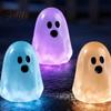 Halloween Gift Ideas for Kids Glow in The Dark Ghost Figurines, Cute Resin Bead Set Fun Festive Desk Accessories Decoration, Mini Colorful Tiny Statue