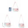 Kids Pink Butterfly Pattern Polyester Fluffy Shoulder Bag For School And Outings