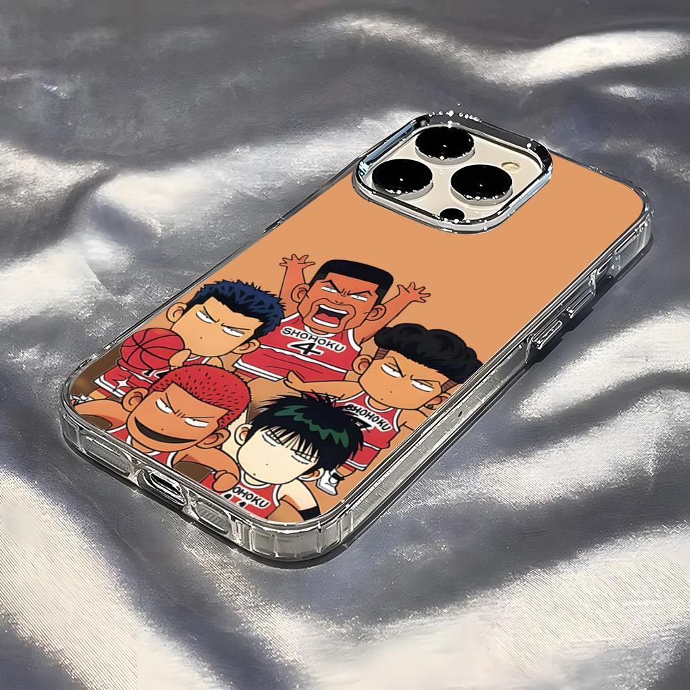 

Cute Cartoon Slam Dunk Phone Case For IPhone 17 Pro Max 16 15 14 Pro Max IPhone 13 Pro Max 11 Plus Transparent Cover iPhone17 Pro